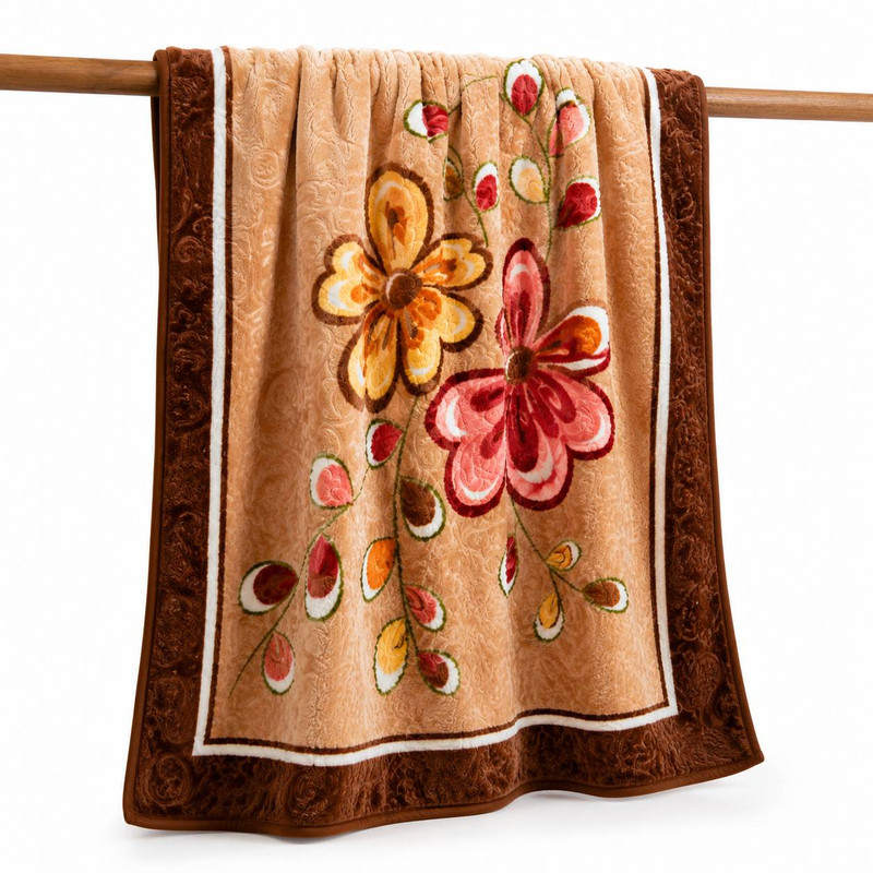 پتو 2 نفره گلبافت مدل برتر گلدار سایز 240x220 سانتی‌متر