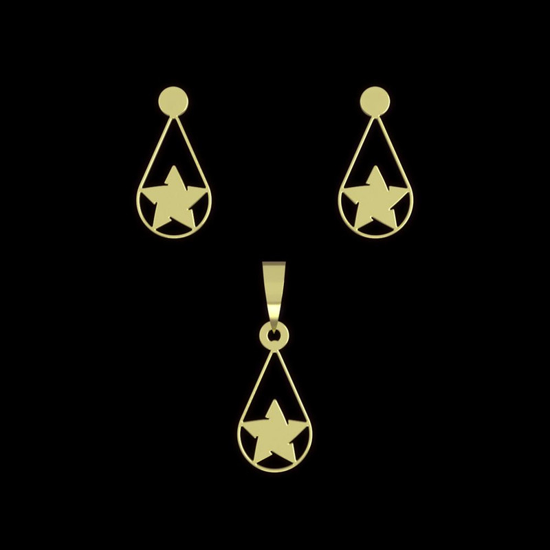 نیم ست طلا 18 عیار زنانه مدوپد مدل ستاره کد NA11322