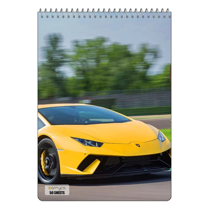 دفتر نقاشی 50 برگ سیمی کارنیکا طرح لامبورگینی هوراکان Lamborghini Huracan کد 73374