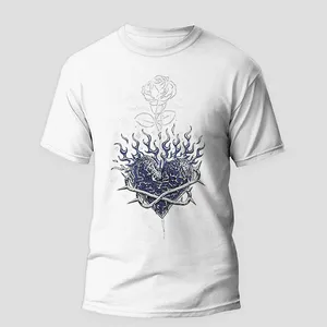 تی شرت آستین کوتاه زنانه مدل فانتزی قلب کد z005