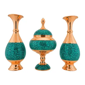 ست سه تکه شکلات خوری و گلدان فیروزه کوبی حامد کریمی کدhf158-193