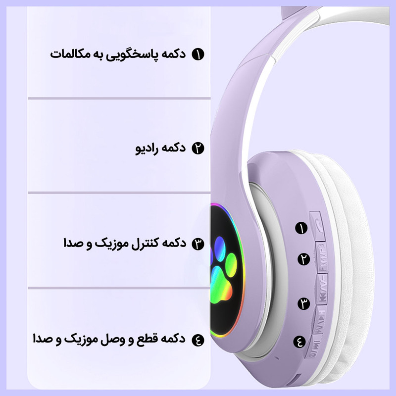 هدفون بلوتوثی مدل STN-28 طرح Cat 3