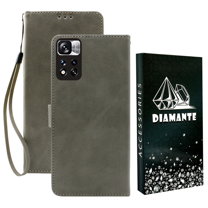 کیف کلاسوری دیامانته مدل Gray Bk مناسب برای گوشی موبایل شیائومی Redmi Note 11 Pro Plus