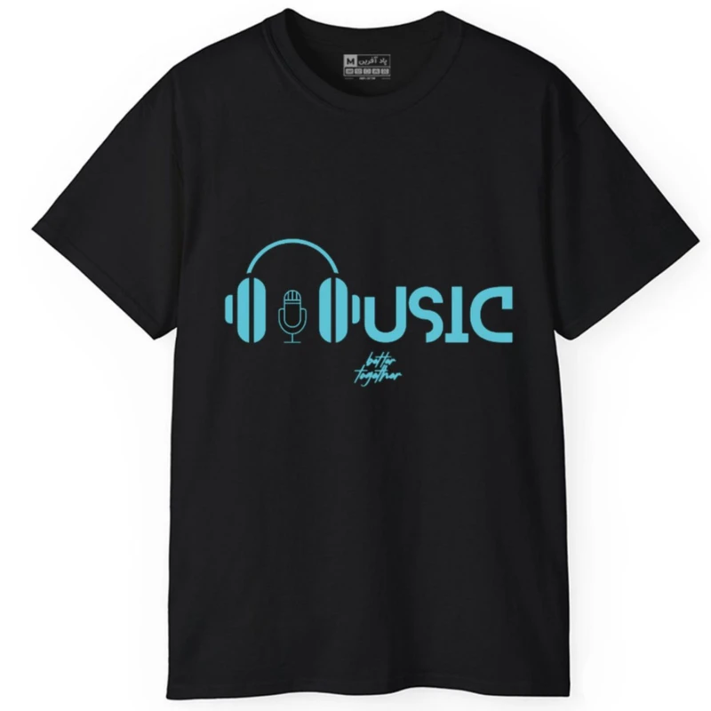 تی‌شرت آستین کوتاه مردانه پاد آفرین مدل موزیک موسیقی کد469