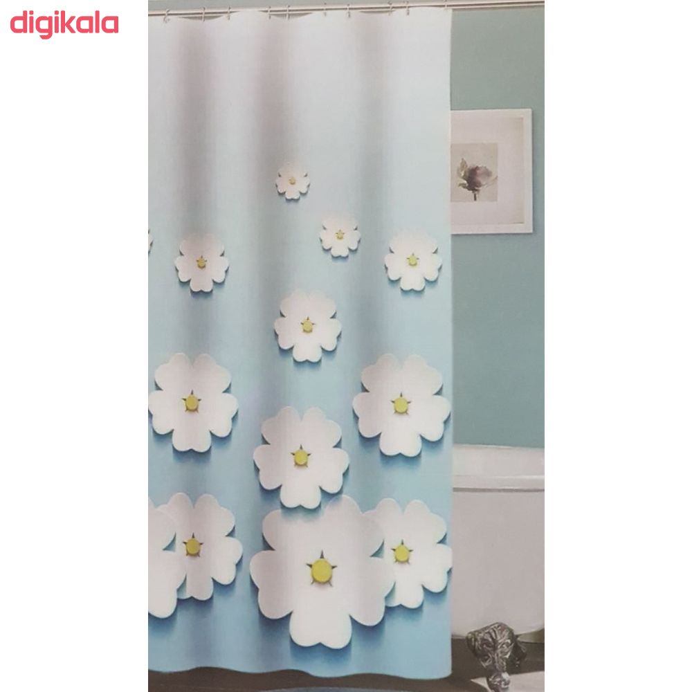 پرده حمام امیا طرح گل سایز 180x200 سانتیمتر main 1 3
