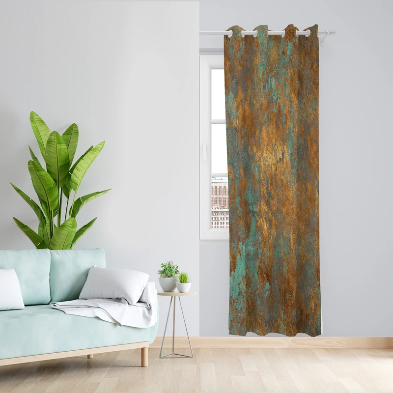 پرده طرح سنگی مدل مخمل پانچی کد 2066 z سایز 140x200 سانتی متر