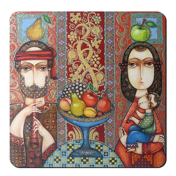  زیر لیوانی طرح خانواده ایرانی کد nzl42