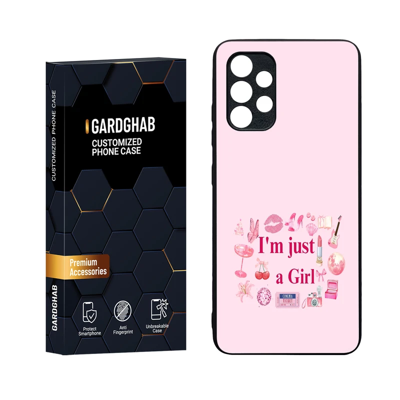 کاور گارد قاب مدل دورژله ای پشت گلس دخترانه مناسب برای گوشی موبایل  سامسونگ Galaxy A32 4G