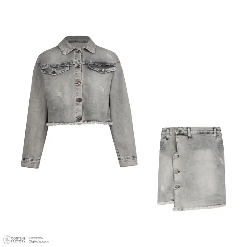 ست کت و دامن جین دخترانه تیپ تاپ مدل ‏24033B81314