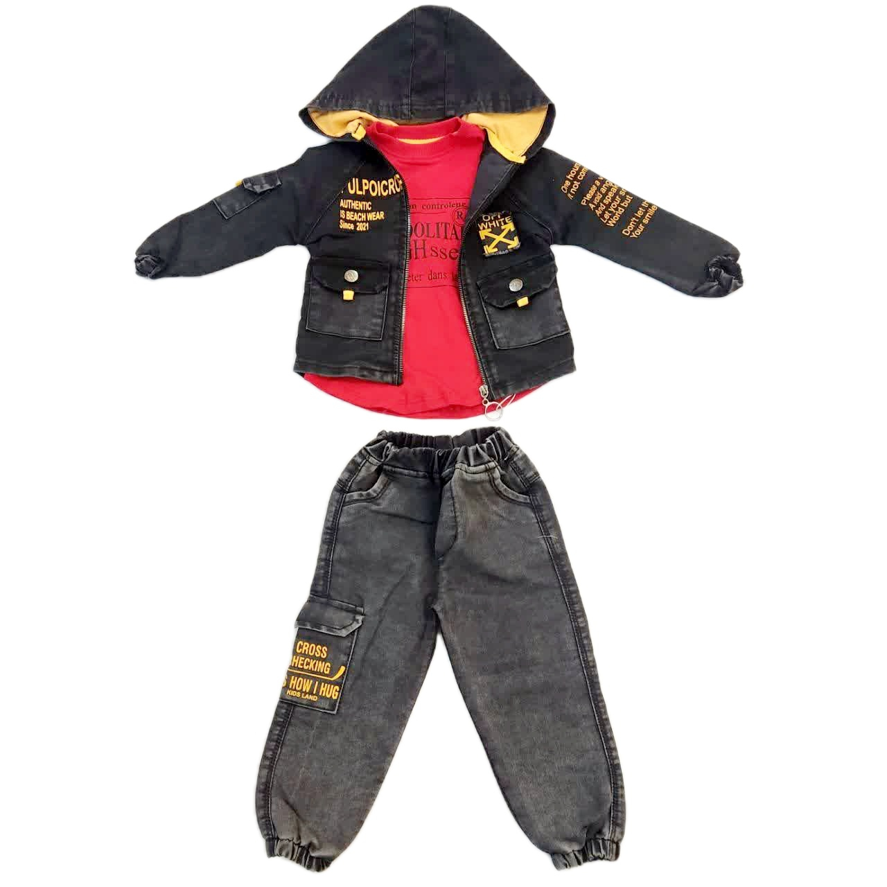 ست سه تکه لباس پسرانه کیدس لند مدل 4050