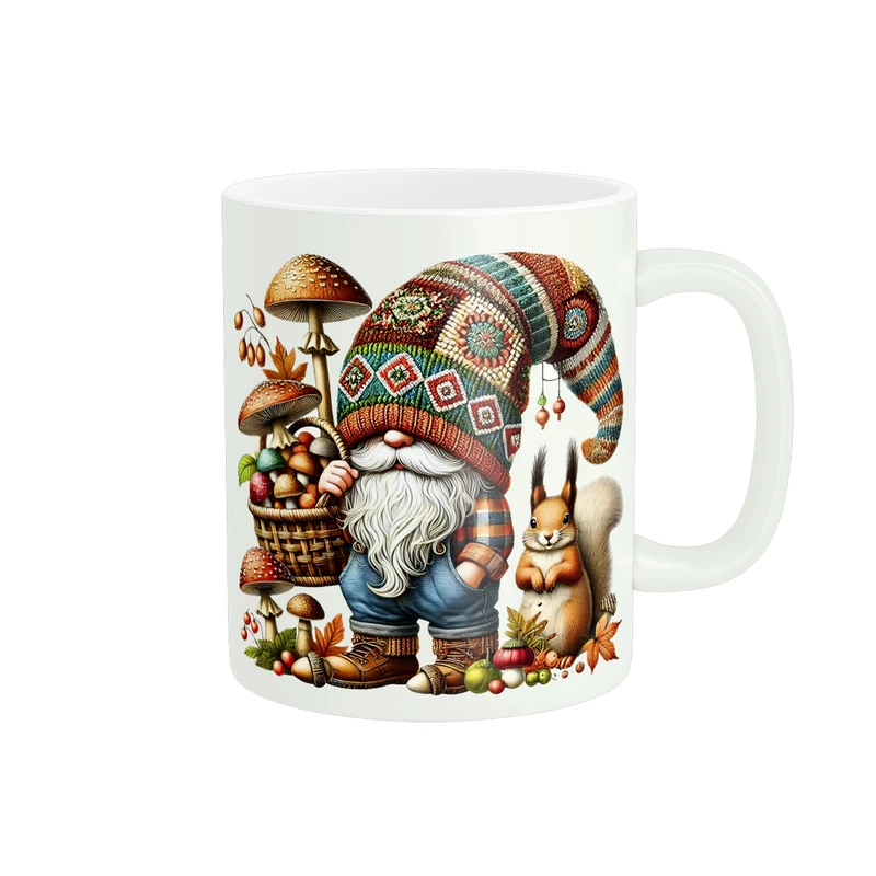 ماگ پادآفرین مدل پاییز طرح عروسکی قارچ و سنجاب کد PM653