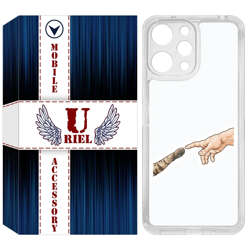 کاور یوریل مدل Clear کد 94 طرح دست گربه مناسب برای گوشی موبایل شیائومی Redmi 12 4G / 12 5G