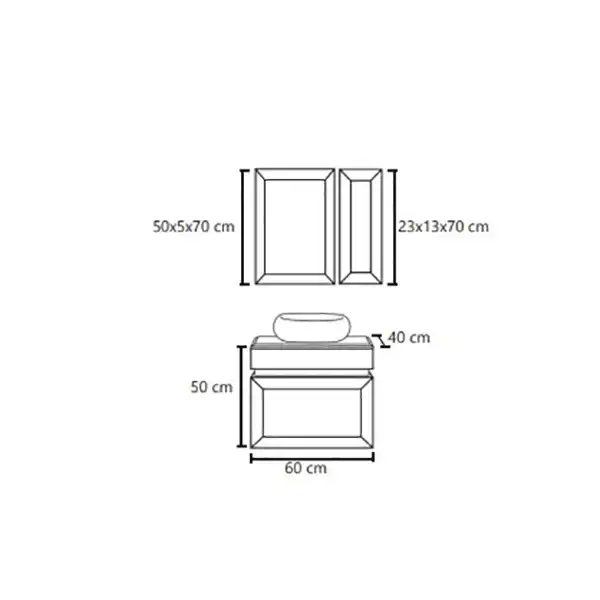 ست کابینت و روشویی الین مدل استیر به همراه آینه باکس