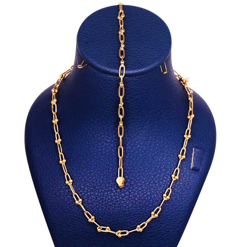 گردنبند طلا 18 عیار زنانه با زنجیر البرنادو طلای ترنم مدل تیفانی ۴