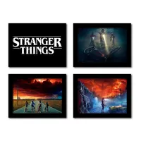 تابلو مدل چیز های عجیب طرح stranger things مجموعه 4 عددی