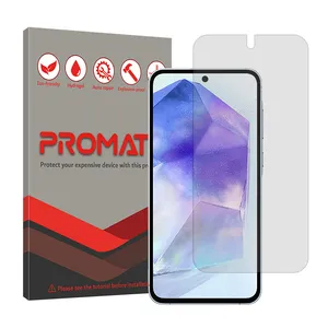 Promate Resistant model transparent screen protector suitable for Samsung Galaxy A55 mobile phone