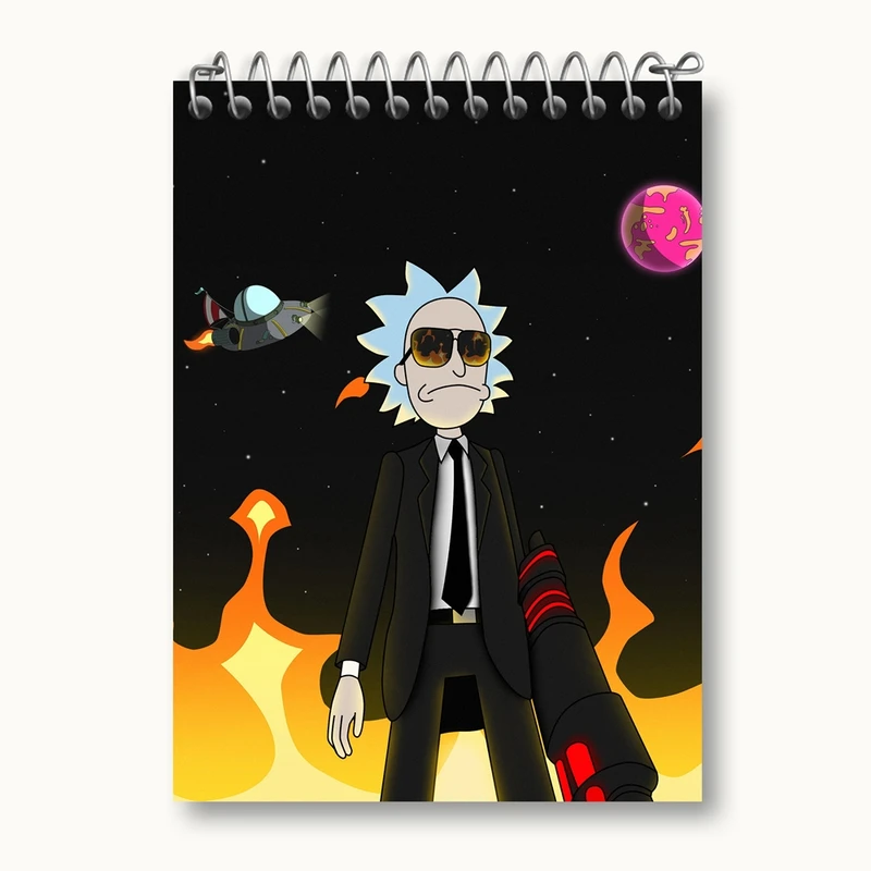 دفتر یادداشت 50 برگ خندالو مدل انیمیشن ریک و مورتی Rick and Mort کد 26588