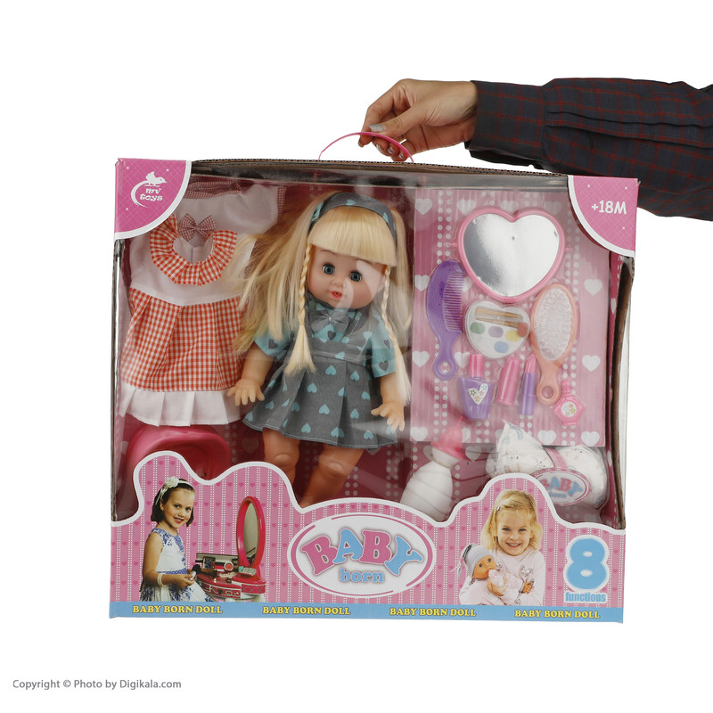 عروسک بیبی بورن مدل MV688-17 ارتفاع 34 سانتی متر 