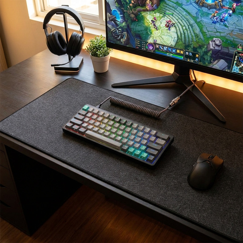 کیبورد بی سیم گیمینگ فنتک مدل Atom pro63 MK912Blueswitch