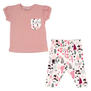 ست تی شرت و شلوارک دخترانه مدل PERI MASALI