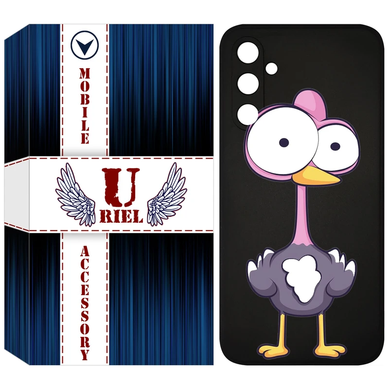 کاور یوریل قاب مدل KSH کد 43 طرح شترمرغ مناسب برای گوشی موبایل سامسونگ Galaxy A54