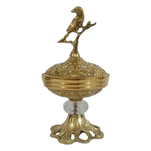 قندان برنزی مدل  sgnna23 طرح کریستال دار نگینی