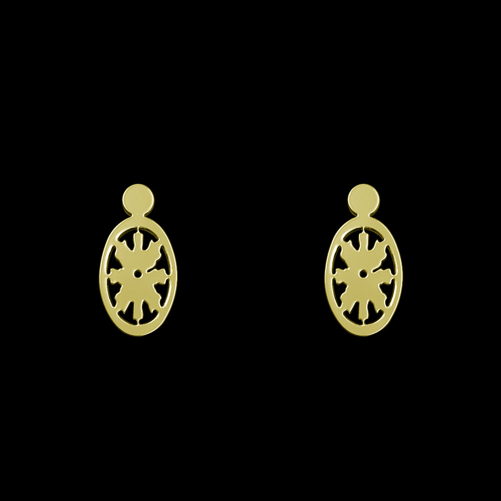 گوشواره طلا 18 عیار زنانه مدوپد مدل بیضی کد GA1-10642