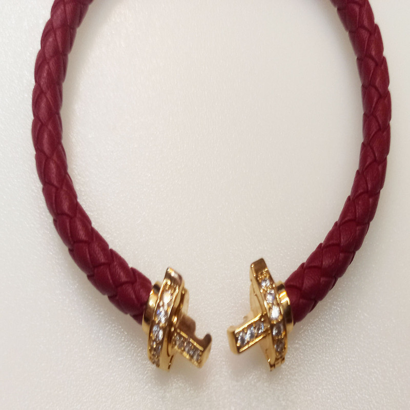 دستبند دخترانه مدل چرمی بافته