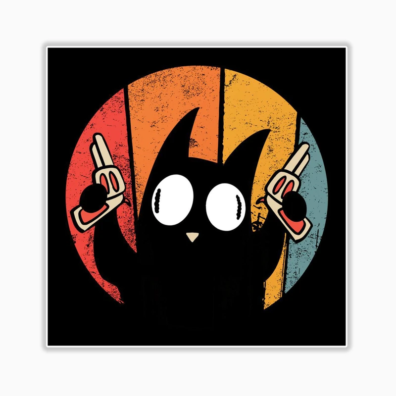 استیکر لپ تاپ و موبایل بووم طرح گربه گنگستر کد 118 