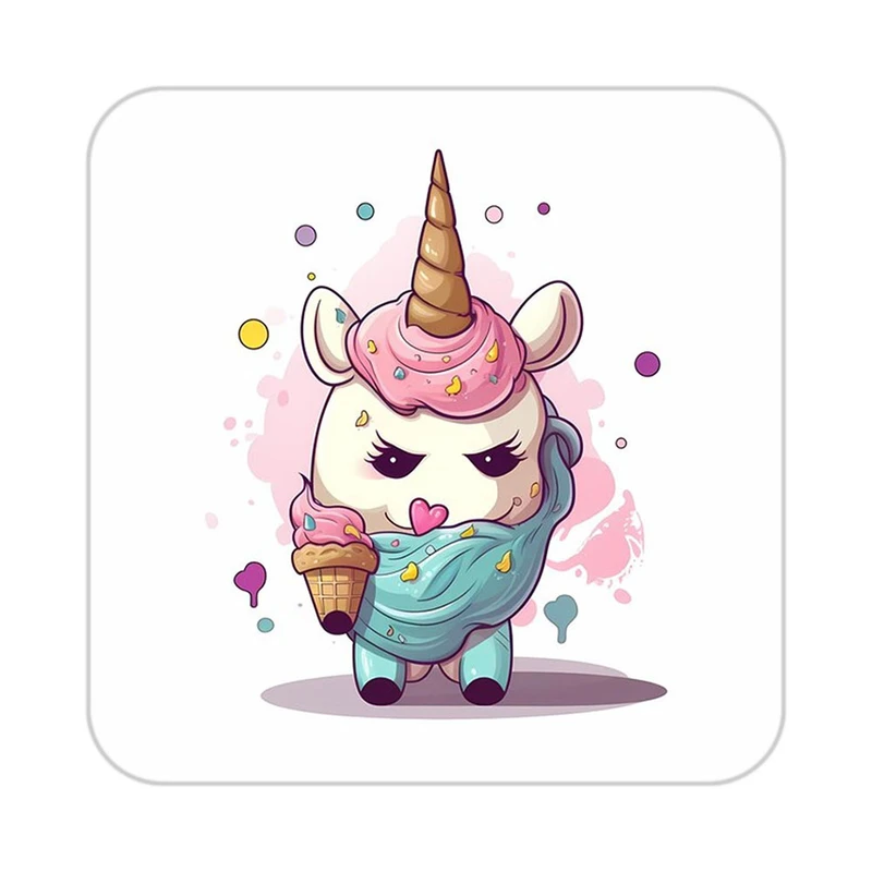 زیر لیوانی کاکتی طرح اسب تک شاخ و یونیکورن مدل mp32066