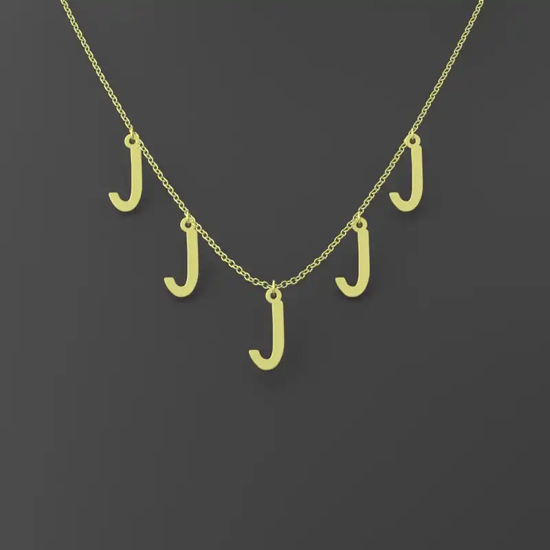 گردنبند طلا 18 عیار زنانه مدوپد مدل حرف J کد RNA16742
