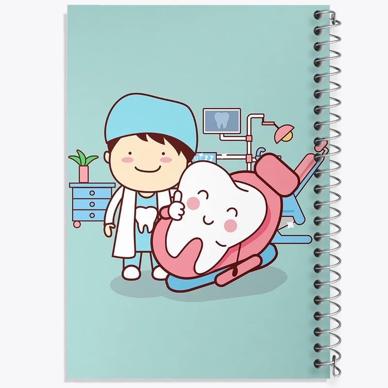 دفتر ژورنال نویسی 50 برگ خندالو مدل نقطه ای طرح دندان و دندان پزشکی کودکانه کد 36742