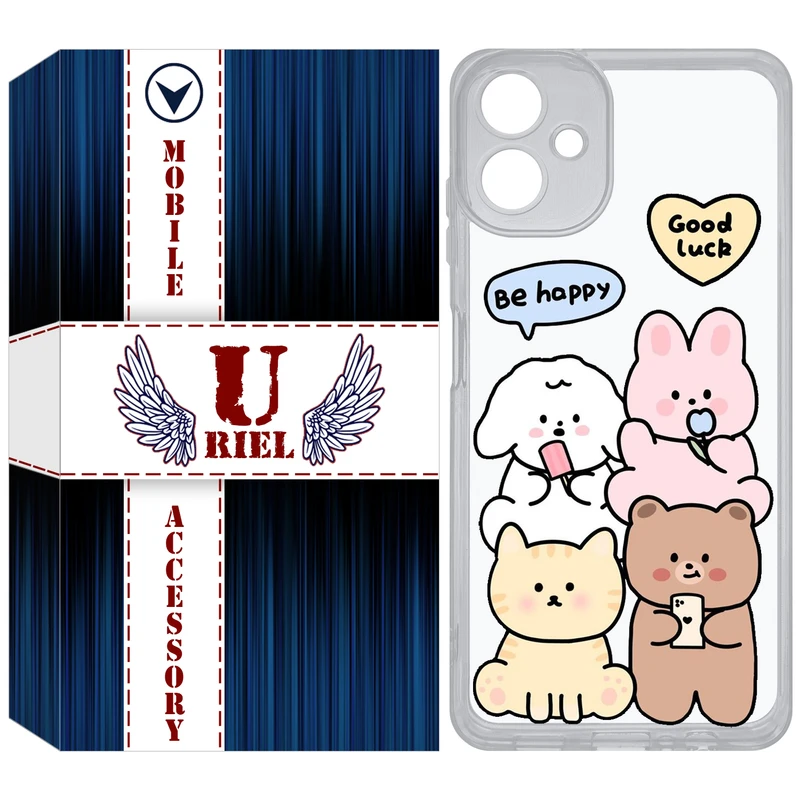 کاور یوریل مدل Clear کد 14 طرح خوشحال مناسب برای گوشی موبایل سامسونگ Galaxy A06