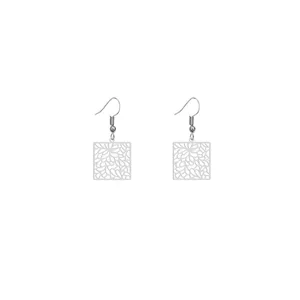 گوشواره نقره زنانه هایکا طرح قاب گل مدل n.ha754