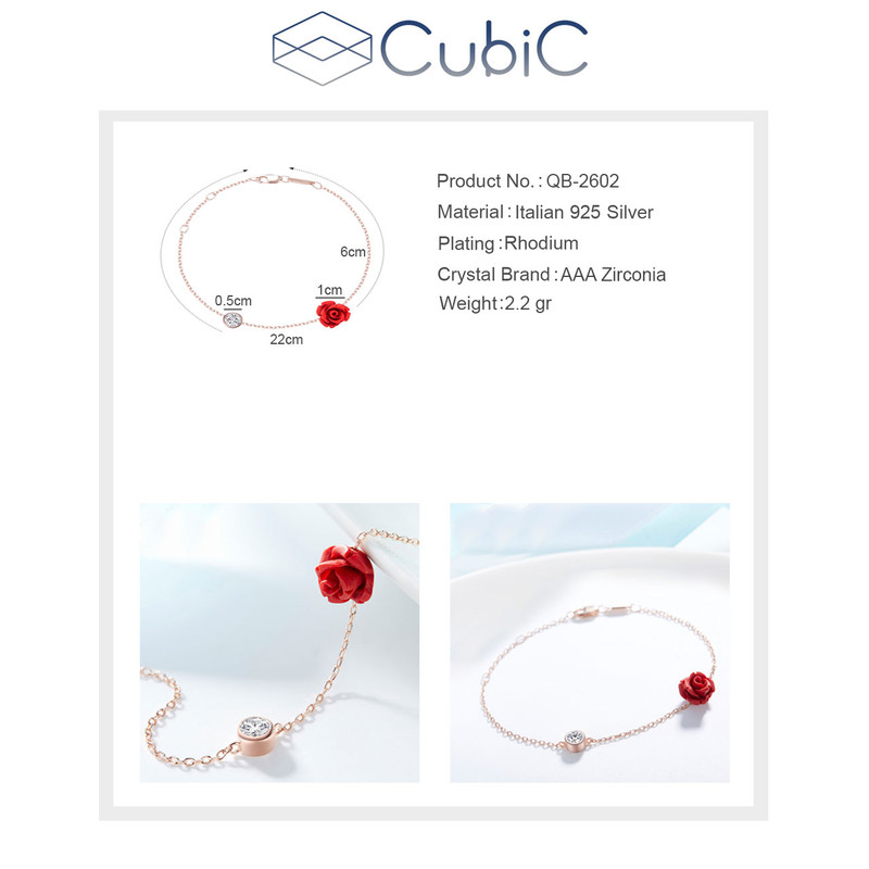 پابند نقره زنانه کوبیک مدل QB-2602