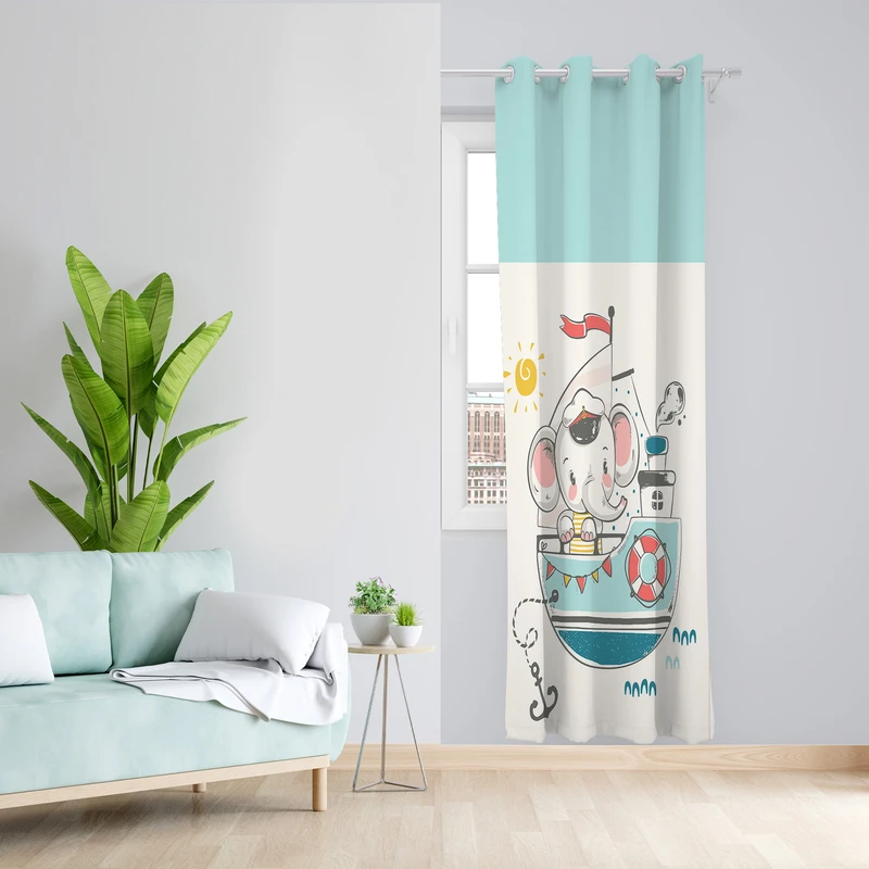 پرده طرح کودک مدل مخمل پانچی کد L 1012 L Z سایز 140x200 سانتی متر