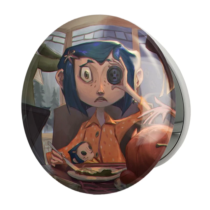 آینه جیبی خندالو طرح کورالاین Coraline مدل تاشو کد 20778 