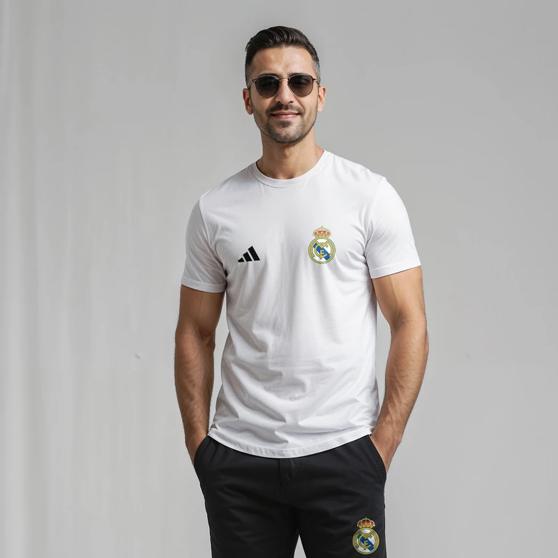 تی شرت آستین کوتاه مردانه مدل 140311 طرح رئال مادرید