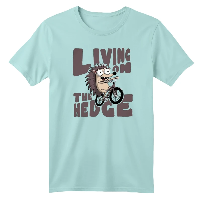 تی شرت آستین کوتاه بچگانه مدل جوجه تیغی و دوچرخه