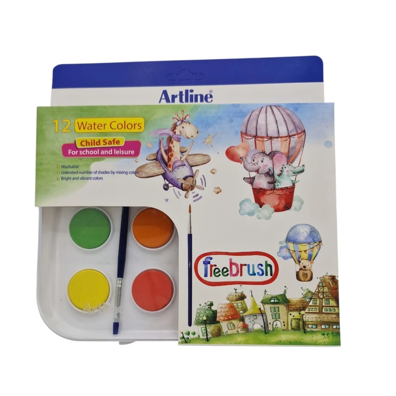 آبرنگ 12 رنگ آرت لاین مدل freebrush کد 12268
