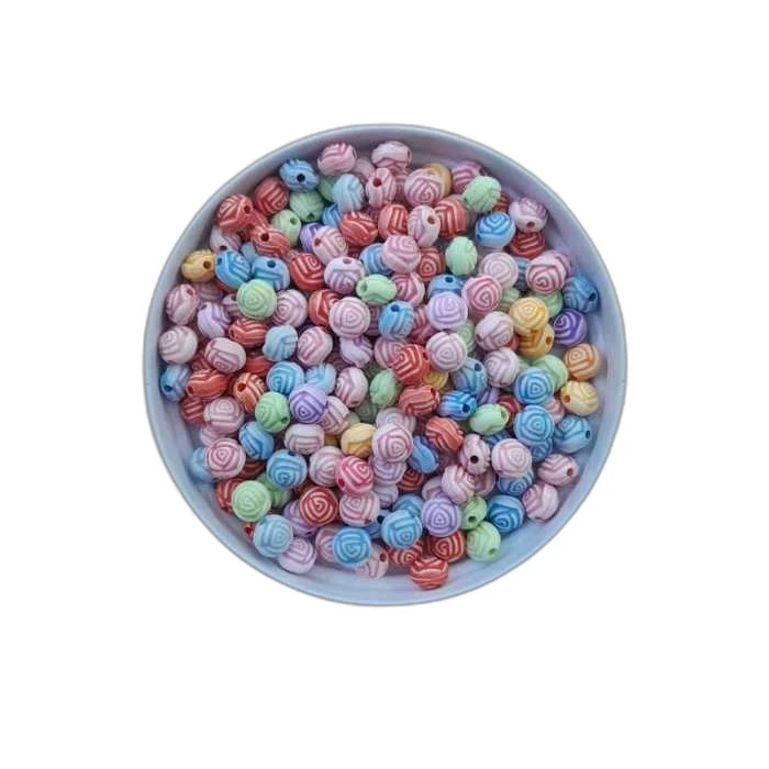 مهره دستبند مدل گل رز توپی کد 0410 مجموعه 200 عددی