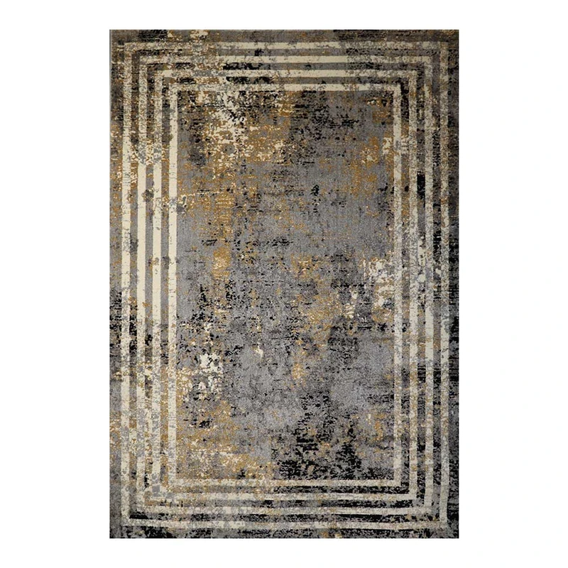 فرش ماشینی 320 شانه فرش ساوین زمینه نقره‌ای حاشیه نقره ای مدل 4137