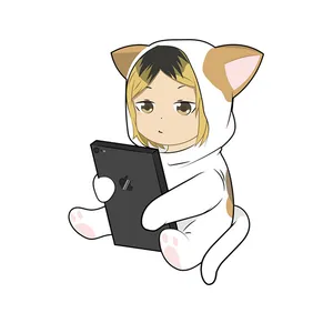 استیکر لپ تاپ بادکنک آبی طرح haikyuu مدل kenma kozume