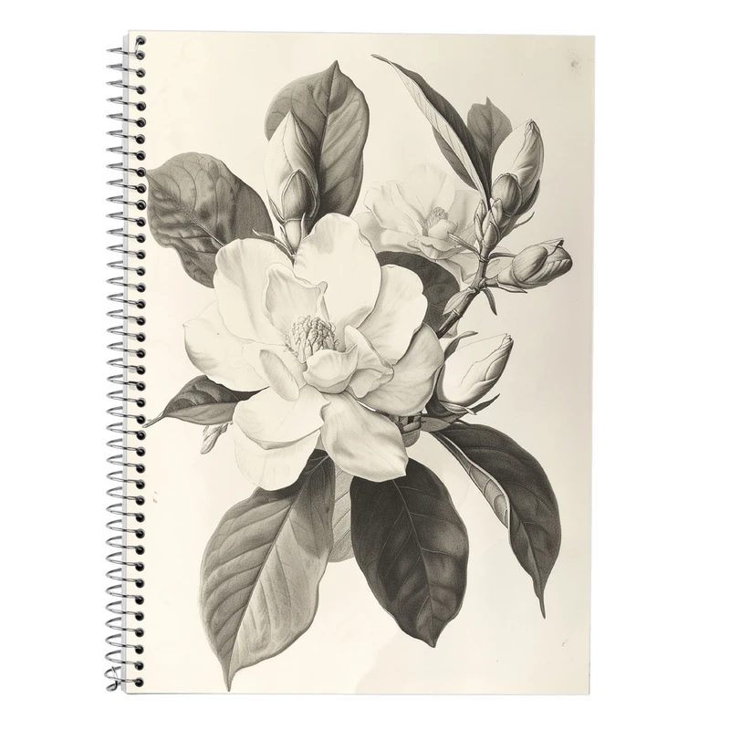 دفتر زبان 50 برگ مدوپد مدل سه خط طرح گل کد DF13806