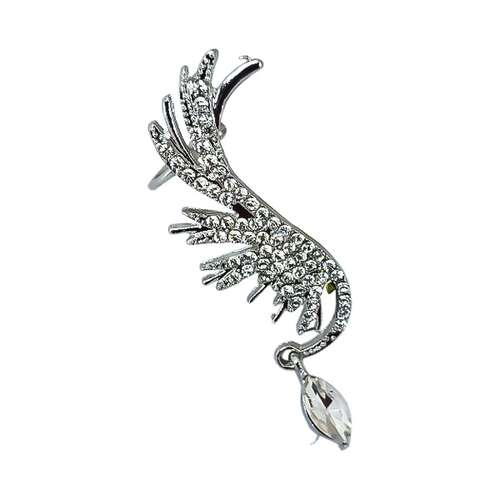 گوشواره زنانه مدل ایرکاف تکی نگین دار کد 5003