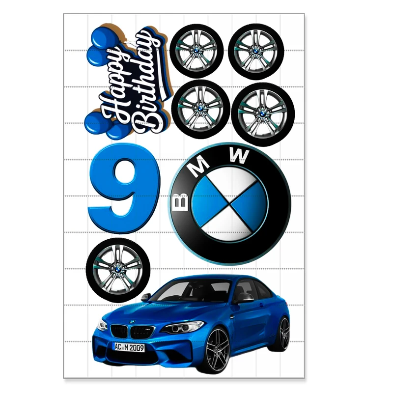 برچسب مدل BMW طرح تبریک تولد کد 1000