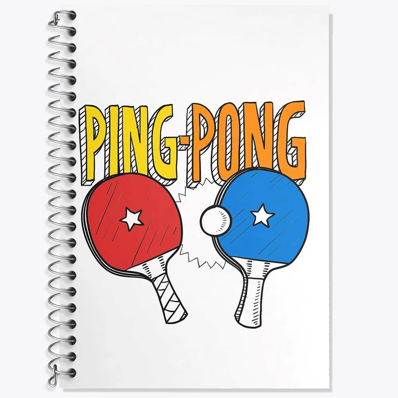 دفتر زبان 50 برگ خندالو مدل سه خط طرح پینگ پنگ Ping Pong کد 27988