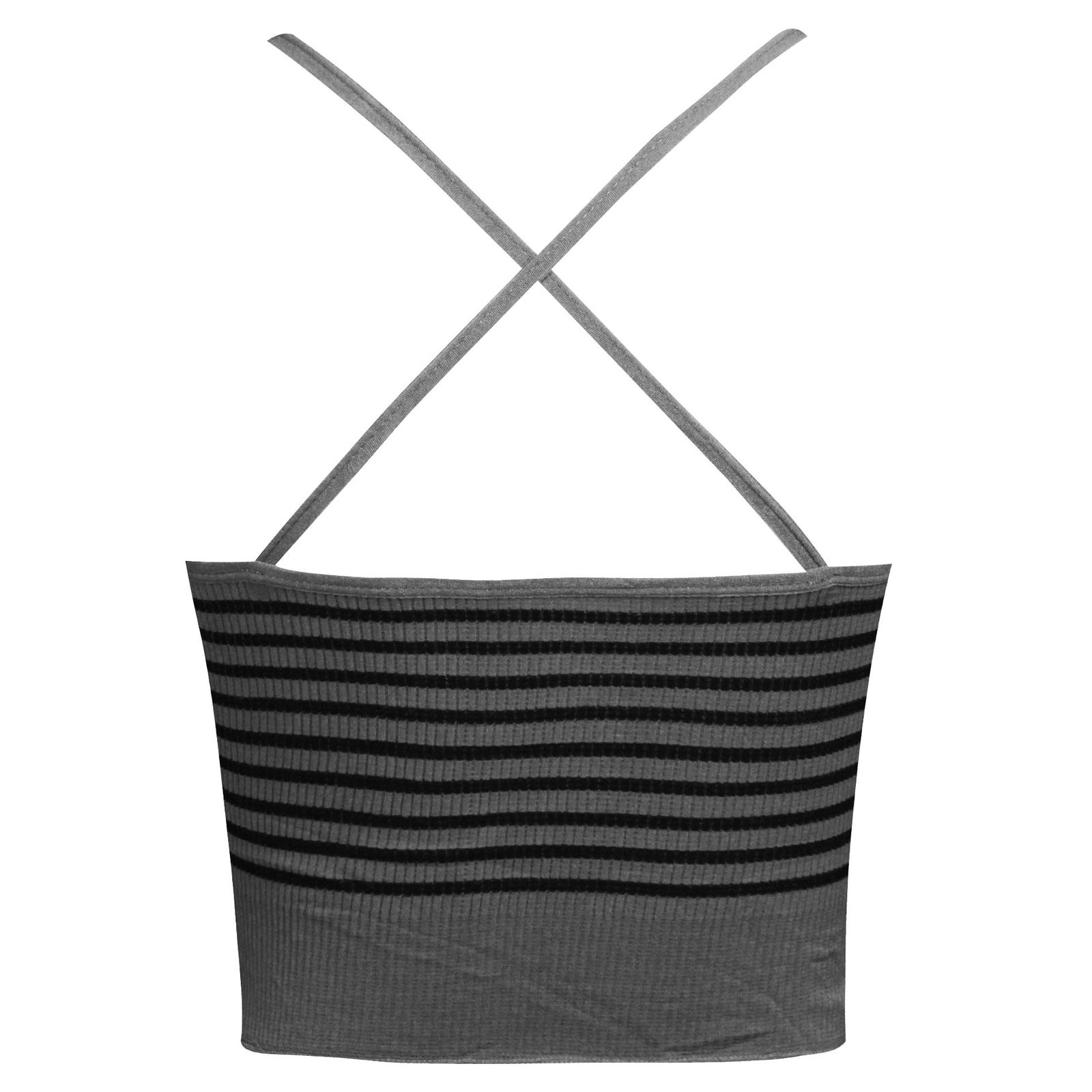 کراپ‌تاپ زنانه ماییلدا مدل بند ضربدری کد 5242-6511 رنگ خاکستری تیره -  - 3