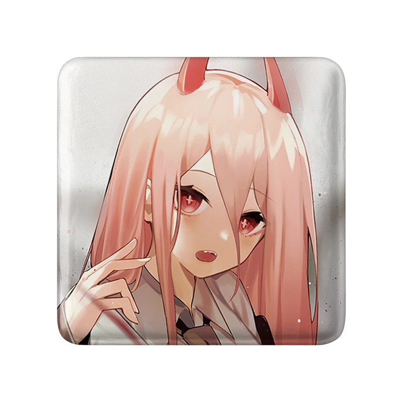 مگنت خندالو طرح پاور انیمه مرد اره ای Chainsaw Man  مدل مربعی کد 23214