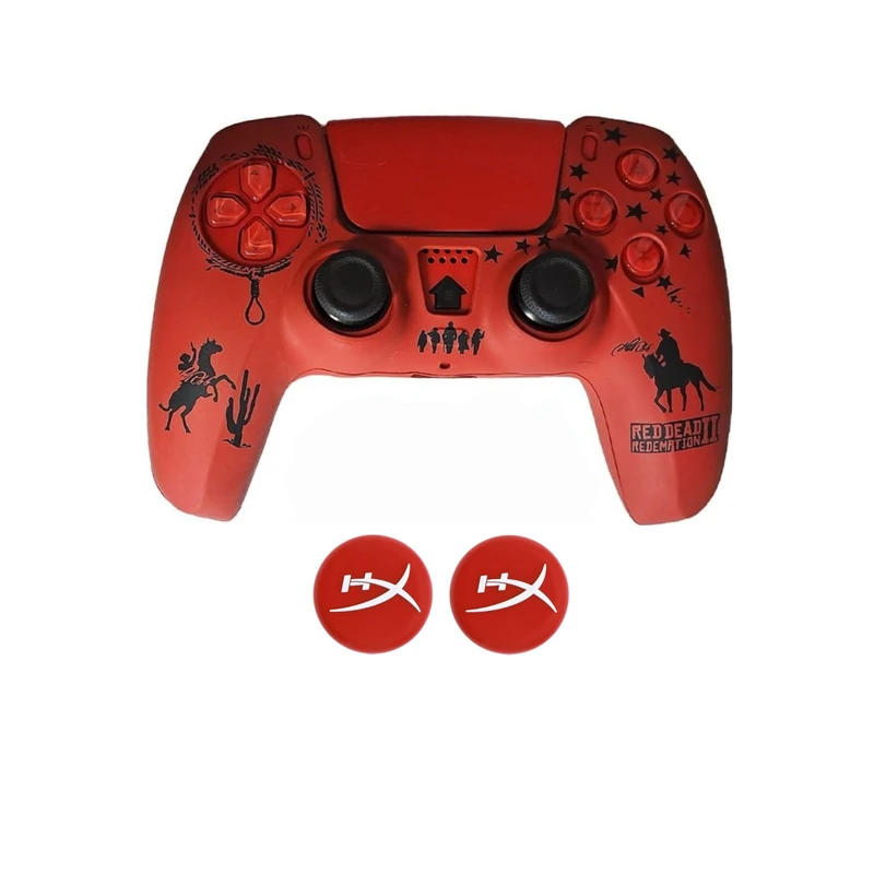 محافظ دسته بازی پلی استیشن5 مدل Reddead12 به همراه روکش آنالوگ بسته دو عددی 